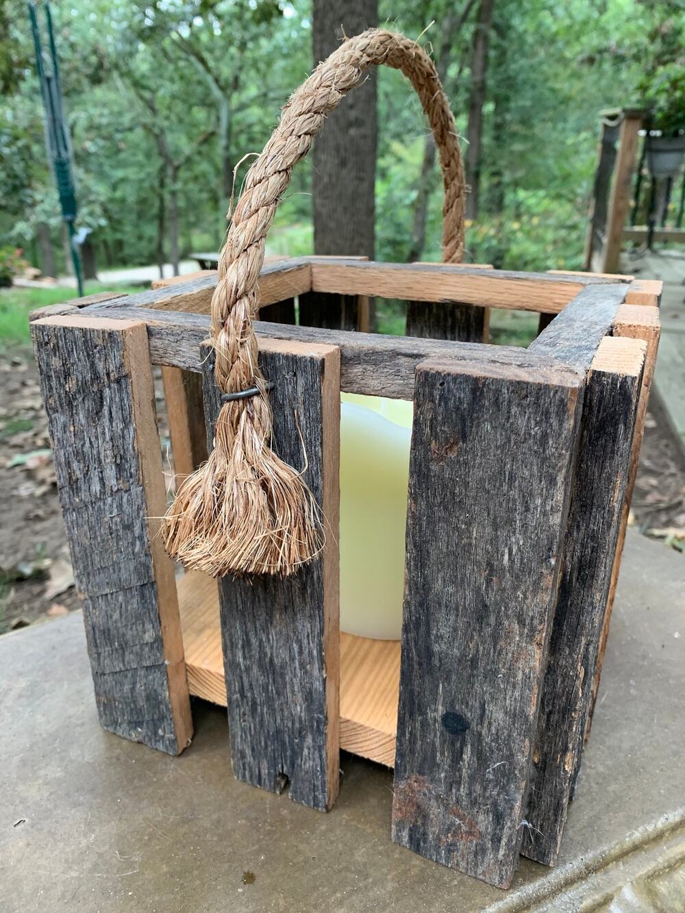 Rustic Repurposed Square Candle or Lantern Holder Woodworking